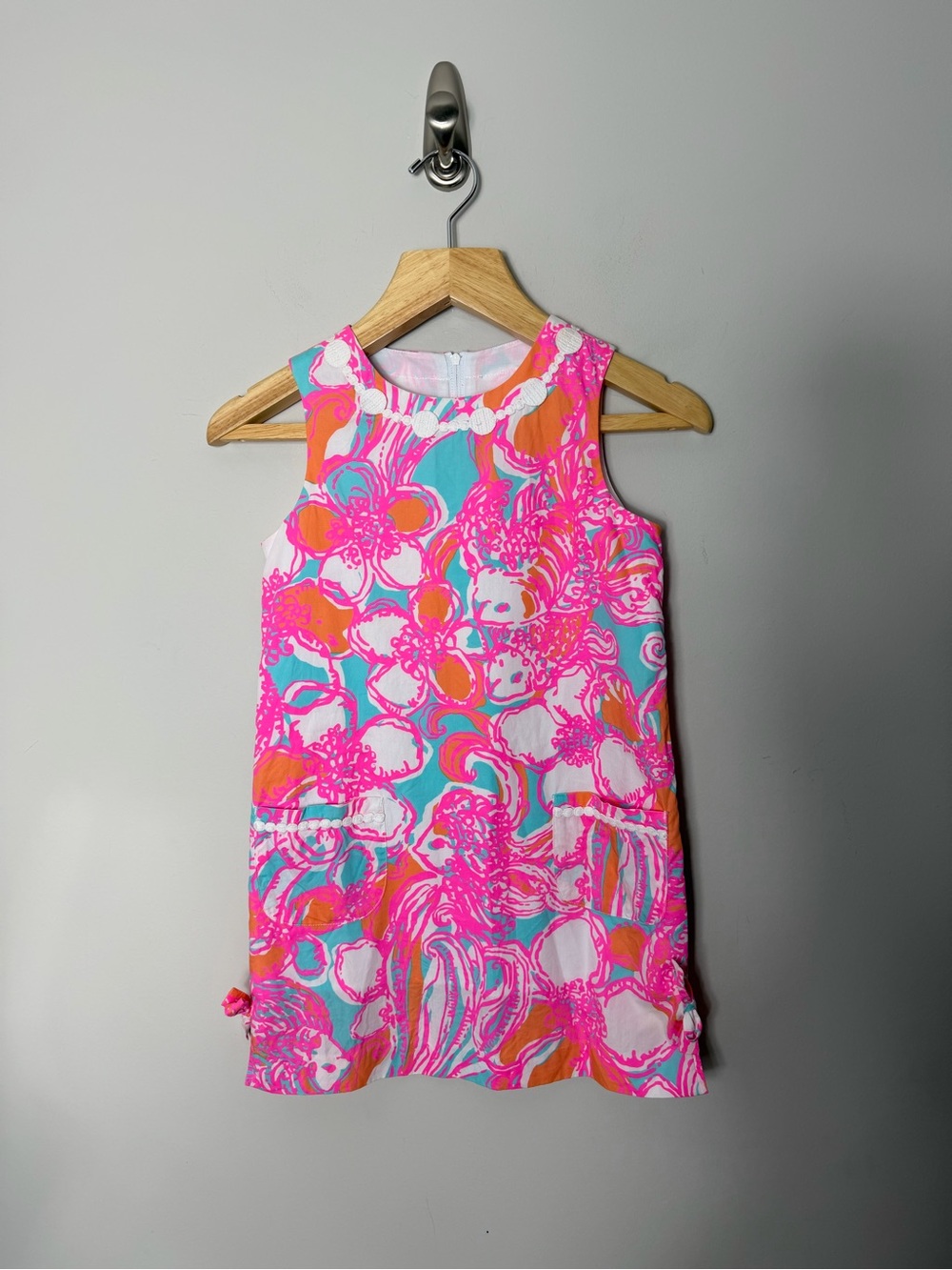 Lilly Pulitzer Girls Sleeveless Shift Dress Cotton Printed Pink Size 10